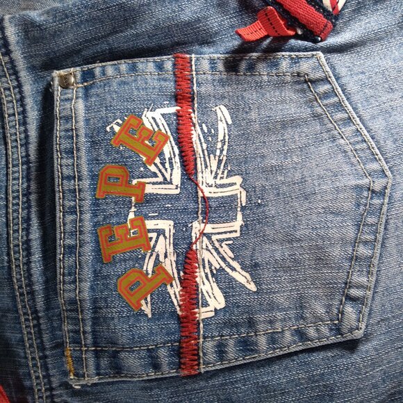 Pepe Jeans 31st ANNIVERSARY London Union Jack British Flag FLARED JEANS 25x29 - Picture 5 of 16